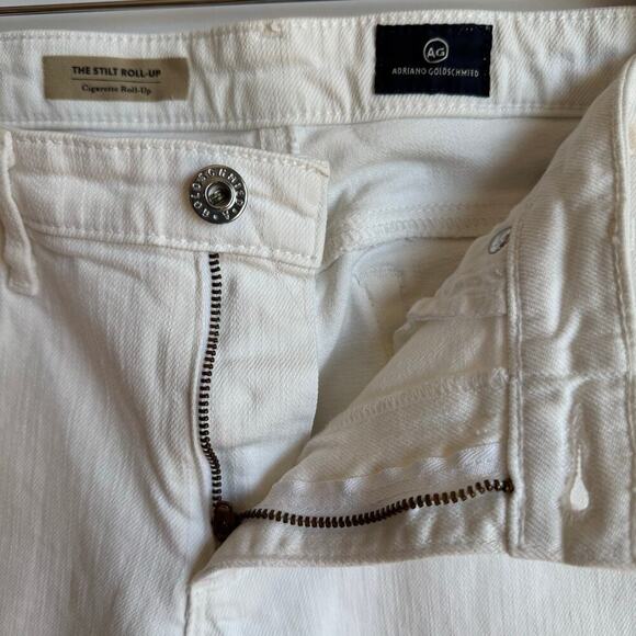AG The Stilt Roll Up Skinny Jeans White Denim Womens 30 Mid Rise Stretch Classic - Picture 5 of 14